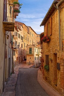 The historic centre of Montepulciano, UNESCO World Heritage Site. Montepulciano, Tuscany, Italy,