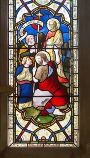 Stained glass window church of Saint John, Saxmundham, Suffolk, England, UK by Lavers, Barrand and