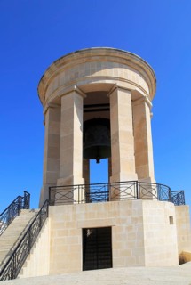 The Siege Bell monument, Valletta, Malta erected 1992 to commemorate the siege of Malta 1940-1943