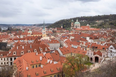 View of Prague with St Nicholas Church on the Lesser Town, Prague, Czech Republic, Europe
