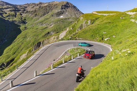 Furka Pass. Early in the morning, when the roads are still clear, the time for speeders and sports