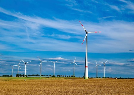 Wind turbines, wind power plant for energy generation, power generation, generation of sustainable