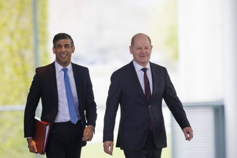 Olaf Scholz (SPD), Federal Chancellor, receives Rishi Sunak, Prime Minister of the United Kingdom