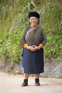 Vietnamese woman, 69 years old, from the Hmong minority in everyday clothes, Bac Sum village, Ha