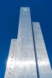 The Dreischeibenhaus, 94 metre high office and administration building, high-rise in Düsseldorf,