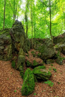 The Felsenmeer in Hemer, Sauerland, geotope, with rugged rock formations, nature reserve, North