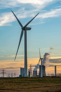 Lignite-fired power plant, RWE Power AG Niederaußem power plant, wind power plants, 2 units were