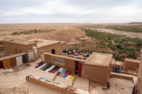 Old fortress (ksar) made of clay, Kasbah Ait Ben Haddou, UNESCO World Heritage Site, High Atlas,