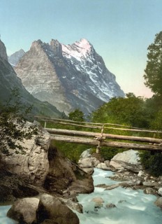 Grindelwald, with Eiger, Bernese Oberland, Switzerland, Historic, digitally restored reproduction