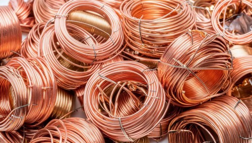 Material, metal, copper, copper wire on wound coil