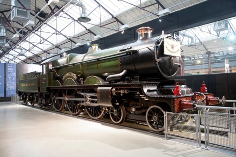 Steam museum of the Great Western Railway, Swindon, England, UK, Caerphilly Castle once the world's