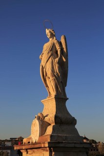 Angel San Rafael statue on Roman bridge Cordoba, Spain, Europe