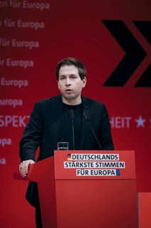 Kevin Kuehnert, Secretary General of the SPD, recorded at the European Delegates' Conference of the