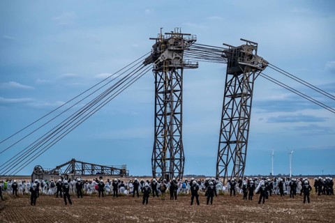 Protest action against the demolition of the village of Lützerath in the Rhenish lignite mining