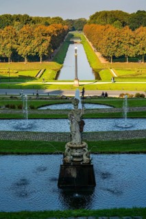 Historic baroque gardens in Kleve, from the 17th century, amphitheatre on the Springenberg, statue
