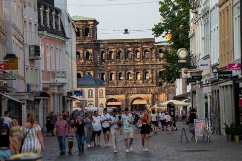 The Porta Nigra, Roman city gate, UNESCO World Heritage Site, in Trier, Rhineland-Palatinate,
