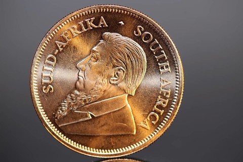 Close-up of a Krugerrand