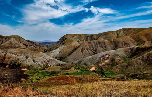 Landscape of the western highlands of Madagascar