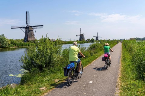 Kinderdijk, 18 windmills designed to pump water from the polders to utilise the land, one of the
