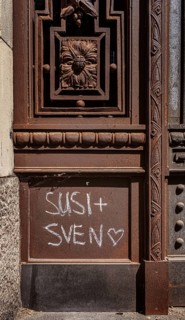 Door at the entrance to the Faculty of Philosophy at Humboldt University, Berlin, Germany, Europe