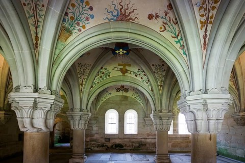 Interior view, Chapter House, Cistercian Monastery Bebenhausen, Tübingen, Baden-Württemberg,
