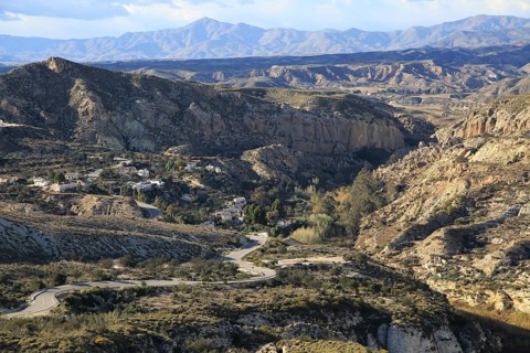 Limestone desert landscape, Los Molinos del Río Aguas, Paraje Natural de Karst en Yesos, Sorbas,
