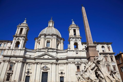 Fountain of the Four Rivers, Fontana dei Quattro Fiumi, Church of Sant'Agnese in Agone
