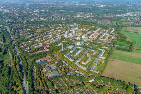 Mümmelmannsberg, large housing estate, apartment block, co-operative, social housing, Billstedt,