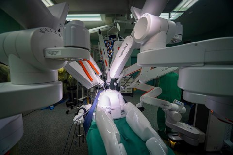 Operating theatre robot HUGO, Dresden, Saxony, Germany, Europe