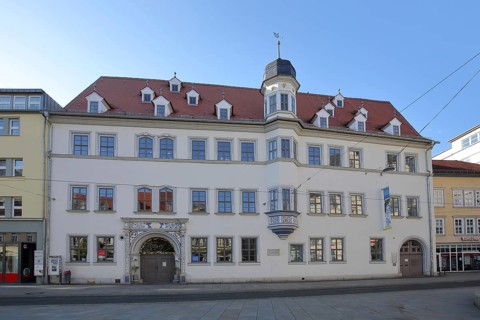 Renaissance house with oriel and ornaments, Anger, Erfurt, Thuringia, Germany, Europe