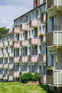 Apartment blocks, flats, residential districts, balconies, residential buildings, facades, real
