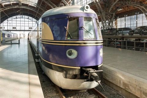 Historical train DRG Class SVT 137 of the Deutsche Reichsbahn, Leipzig, Saxony, Germany, Europe
