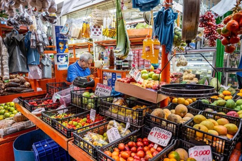 Market stall, stall with fruit, Mercado Central de San José, San José, Costa Rica, Central America