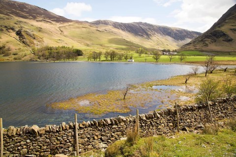 Landscape view of Lake Buttermere, Cumbria, England, UK