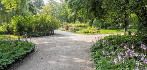 Bernardine Gardens park in the center of Vilnius, Lithuania, Europe