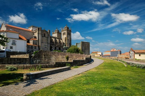 View of Porto cathedral in Porto city, Portugal, Europe