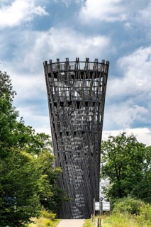 The Jübergturm, in the Sauerlandpark in Hemer, wooden observation tower, Sauerland, nature reserve,