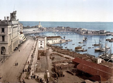 The Harbour and the Admiralty, Algiers, Algeria, ca 1890, Historical, digitally restored