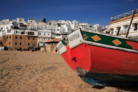 Albufeira beach in the Algarve, Portugal, Europe