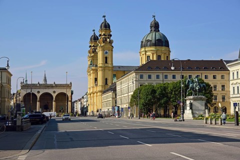Europe, Germany, Bavaria, Munich, Odeonsplatz, Theatine Church, St Cajetan, founder of the Theatine