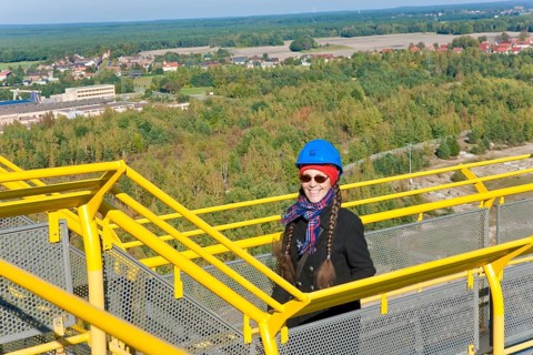 The F60 overburden conveyor bridge visitor mine is located on Bergheider See near the village of