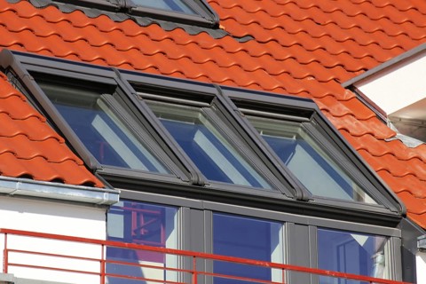 Modern new façade connection window or skylight