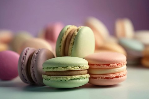 French Macaron sweets. KI generiert, generiert AI generated