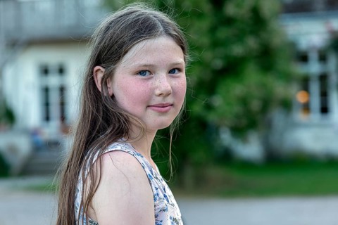 Portrait of a girl. 10 years old, with freckles, Mecklenburg-Vorpommern, Germany, Europe