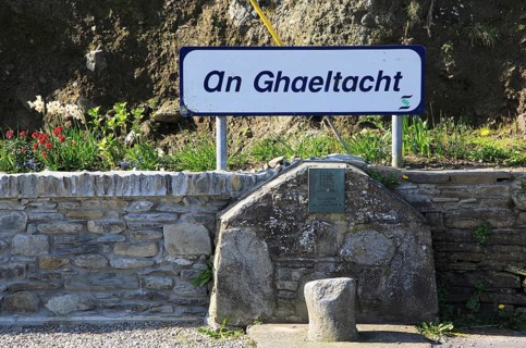 An Ghaeltacht sign on Cape Clear Island, County Cork, Ireland, Irish Republic, Europe