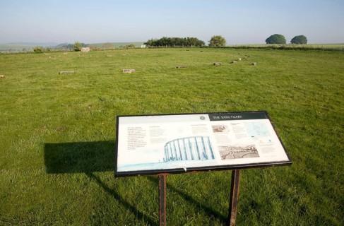 The Sanctuary megalithic henge site at East Kennett, Wiltshire, England, UK