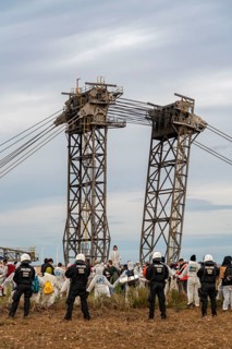 Protest action against the demolition of the village of Lützerath in the Rhenish lignite mining