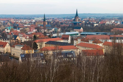 Bitterfeld, centre of the East German chemical industry, Bitterfeld, Saxony-Anhalt, Germany, Europe