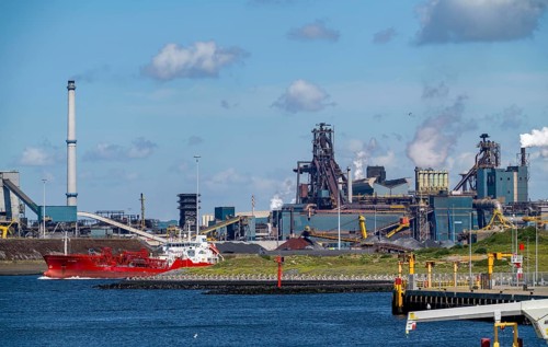 The Tata Steel steel and metallurgical plant in IJmuiden, Velsen, North Holland, Netherlands,