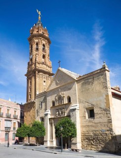 Historic buildings church and plaza San Sebastian, centre of Antequera, Malaga province, Spain,